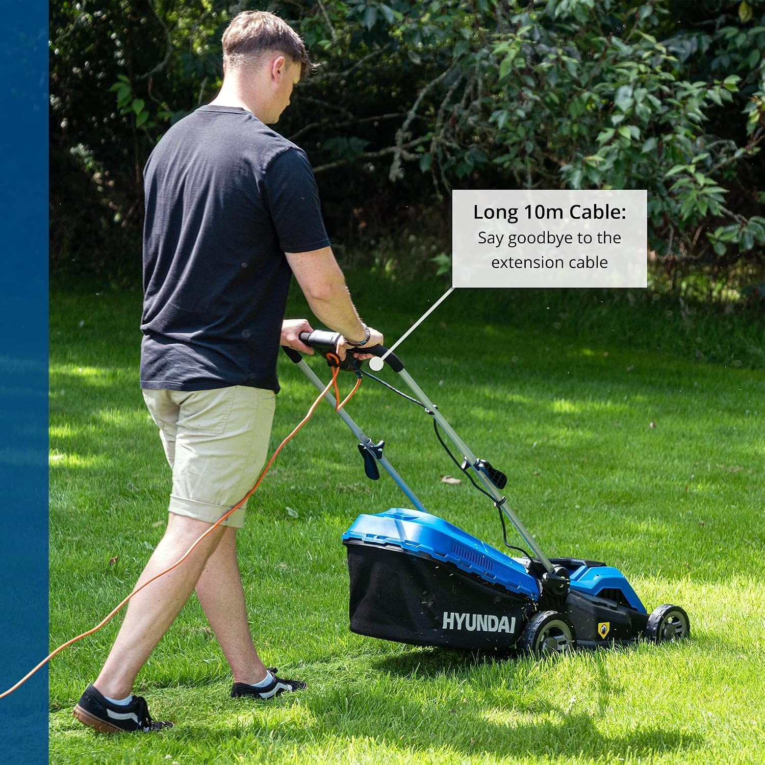 HYUNDAI HYM3800E Rear Roller Electric Lawn Mower, detail view