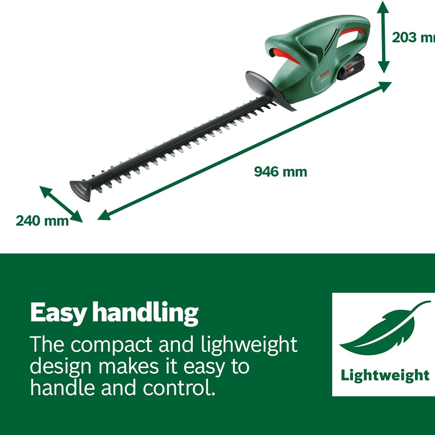 Bosch EasyHedgeCut 18-45 Cordless Hedge Trimmer Bare Tool: image 6
