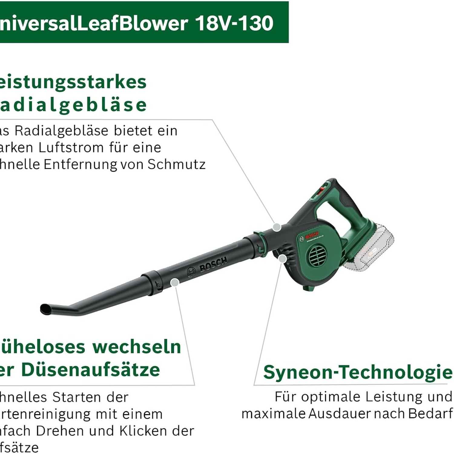 Bosch UniversalLeafBlower 18V-130 Bare Tool: image 2