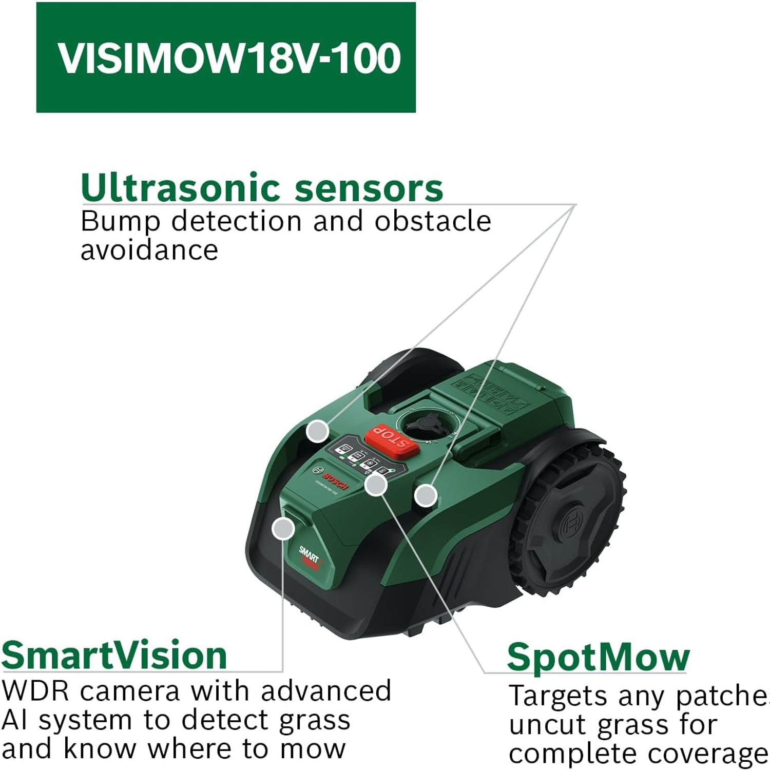 Bosch VISIMOW18V-100 Bare Tool Robot Lawn Mower: image 3
